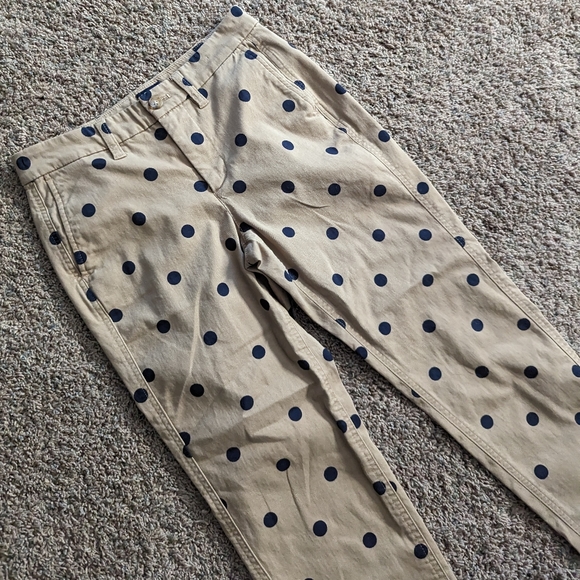 J CREW high rise girlfriend chino polkadot khaki 0 - Picture 7 of 11